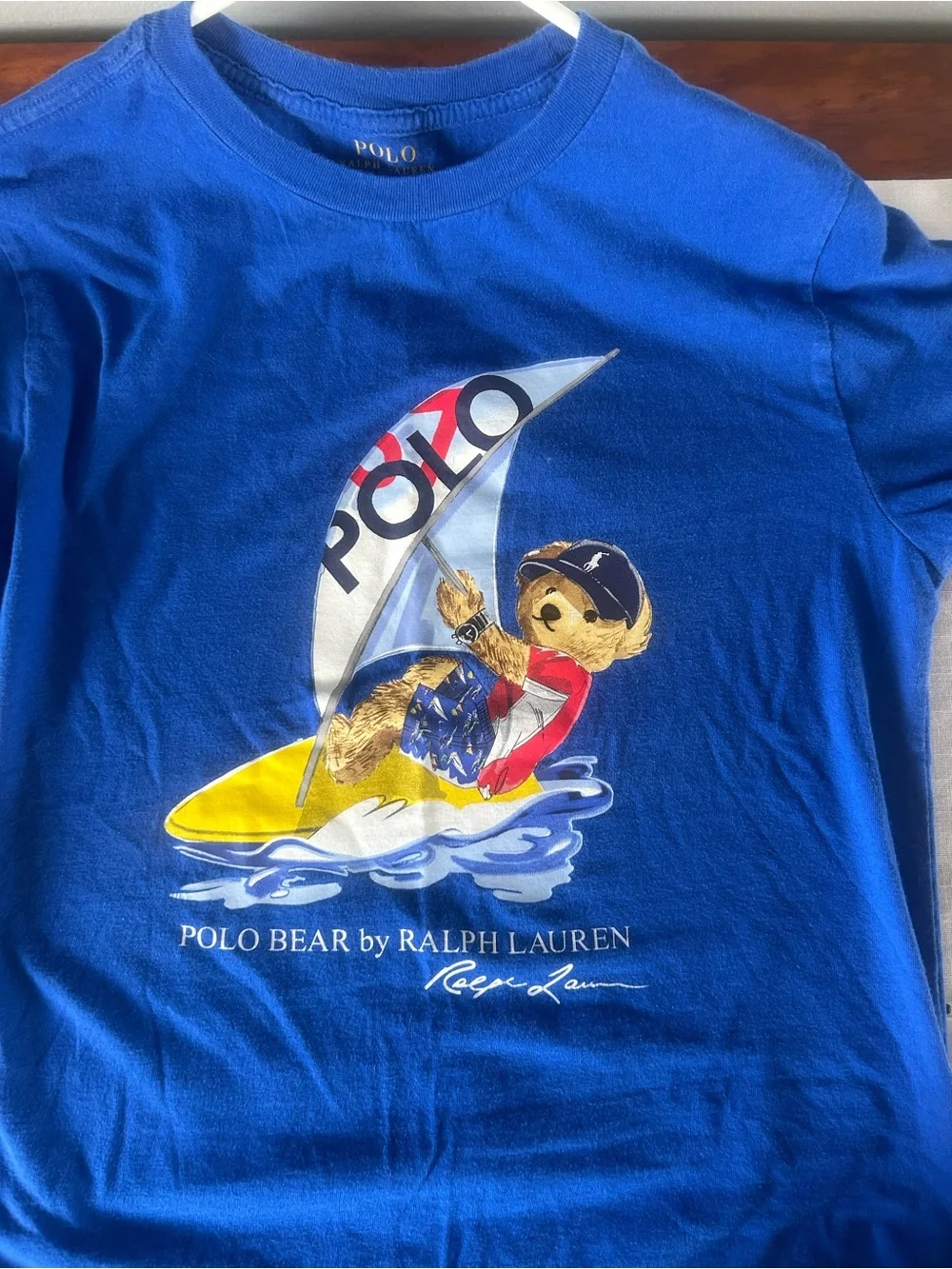 Polo by Ralph Lauren Royal Blue Logo Tee with Yellow Label - Picture 2 of 3